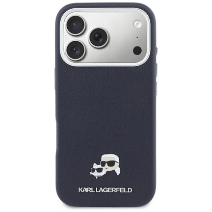 MagSafe-deksel for Apple iPhone 17 Pro Max, Karl Lagerfeld, Saffiano Karl & Choupette Pins, Blå