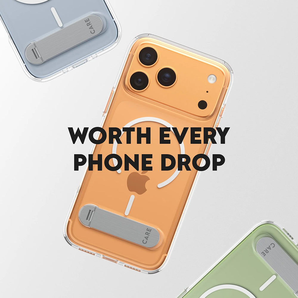 MagSafe-deksel for Apple iPhone 17 Pro Max, PanzerGlass, Care Feature Kickstand, Transparent Hvit