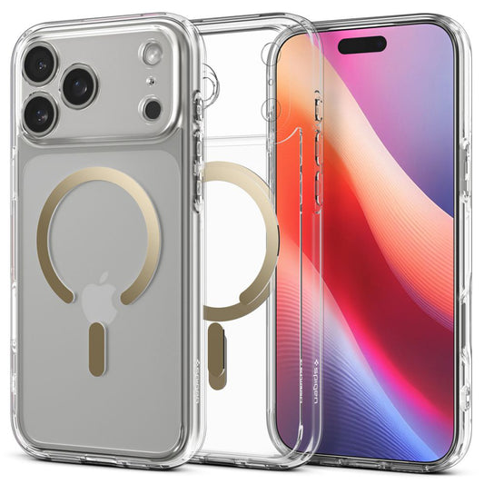 MagSafe-deksel for Apple iPhone 17 Pro Max, Spigen, Ultra Hybrid, Gjennomsiktig Gull