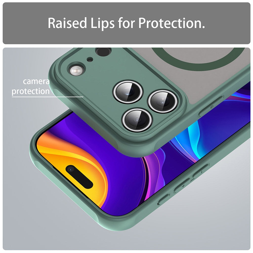 MagSafe-deksel for Apple iPhone 17 Pro Max, Techsuit, HaloFrost II, Grønn