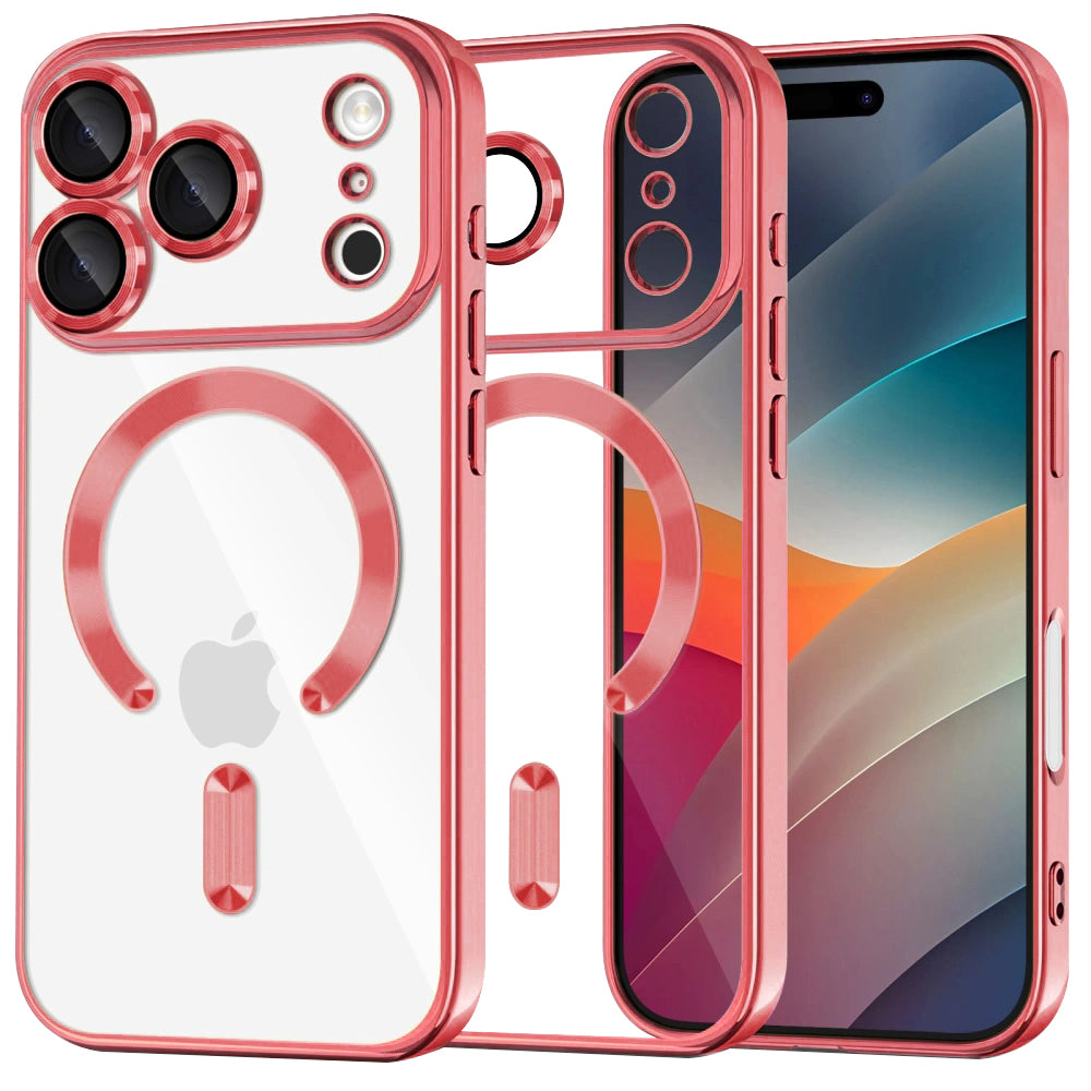 MagSafe-deksel for Apple iPhone 17 Pro Max, Techsuit, Luxury Crystal, Rosa