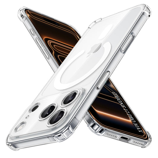 MagSafe-deksel for Apple iPhone 17 Pro Max, Techsuit, Støtsikker, Gjennomsiktig