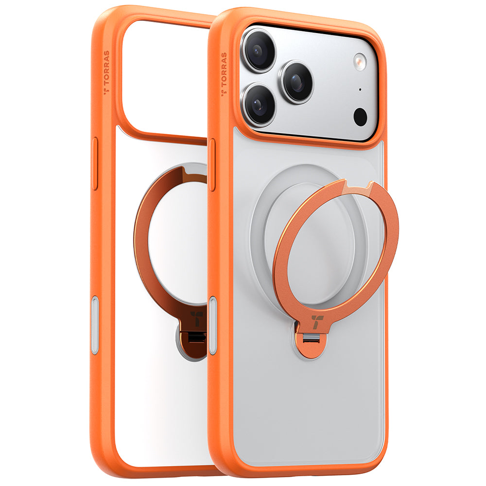 MagSafe-deksel for Apple iPhone 17 Pro Max, Torras, Ostand Spin, Oransje