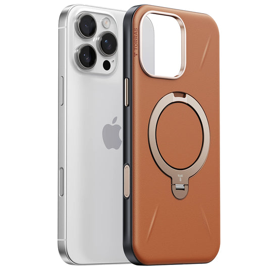MagSafe-deksel for Apple iPhone 17 Pro Max, Torras, QPRO Leather, Brun