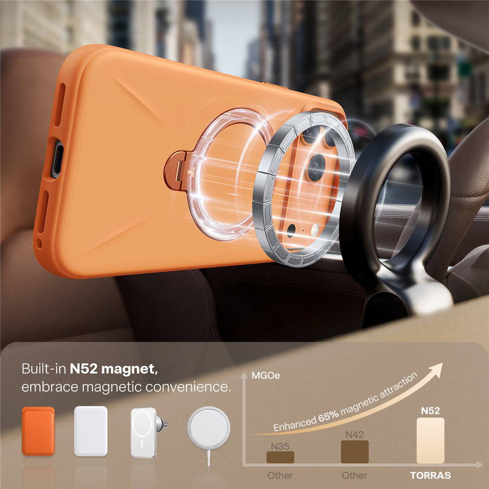MagSafe-deksel for Apple iPhone 17 Pro Max, Torras, QPRO Silicone, Oransje