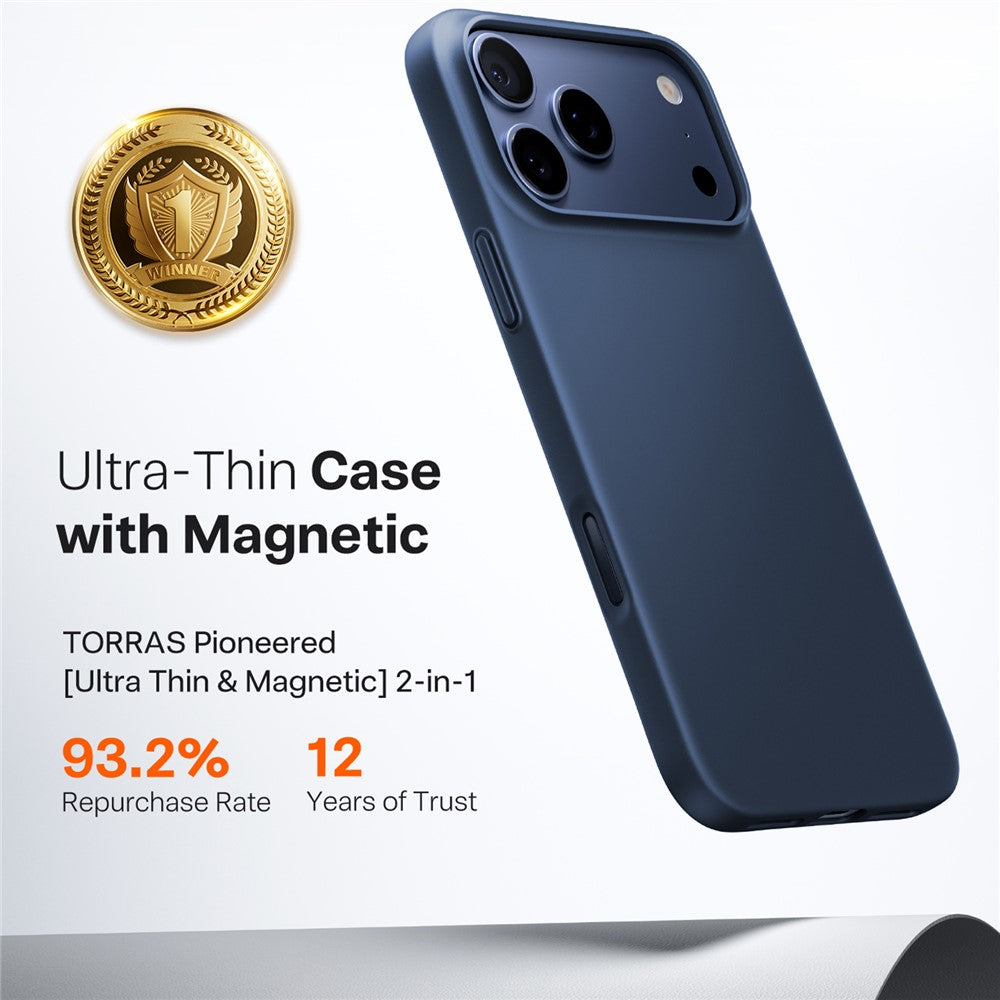 MagSafe-deksel for Apple iPhone 17 Pro Max, Torras, SlimFit, Blå