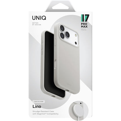 MagSafe-deksel for Apple iPhone 17 Pro Max, UNIQ, Lino MagClick, Grå