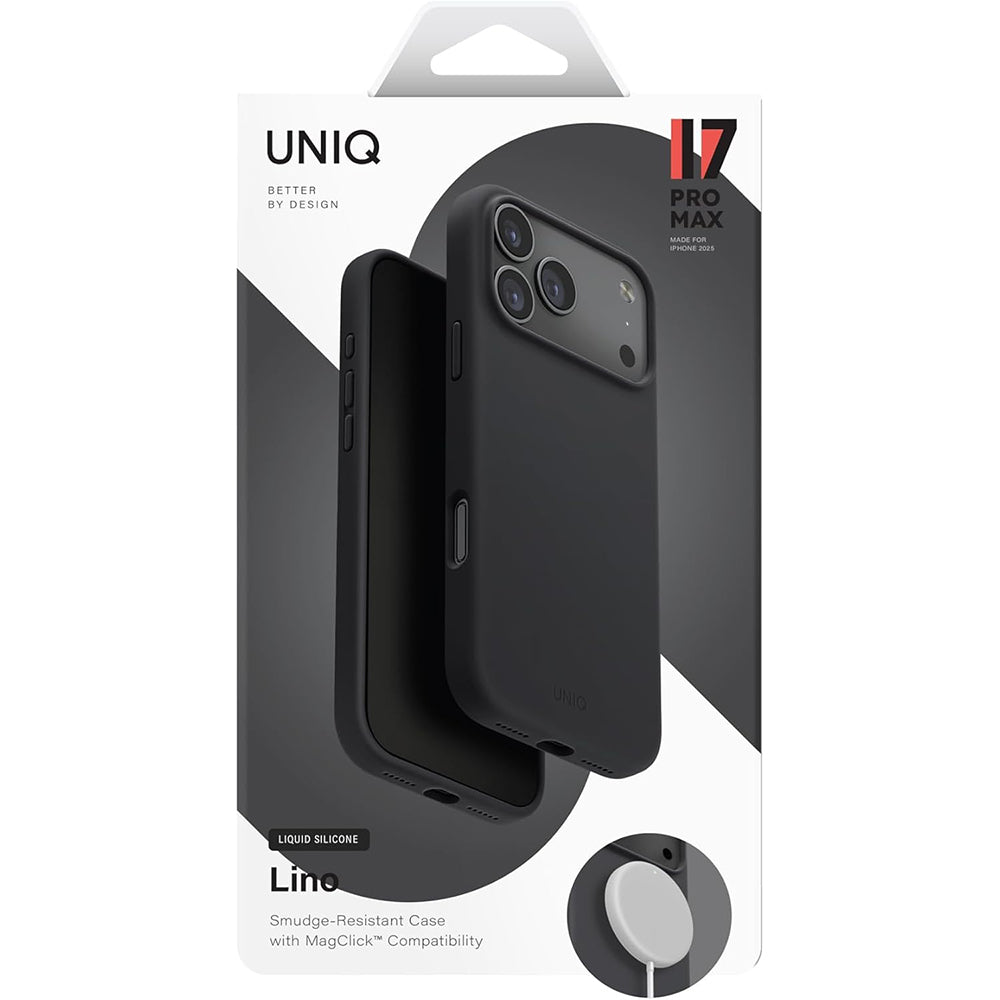 MagSafe-deksel for Apple iPhone 17 Pro Max, UNIQ, Lino MagClick, Svart