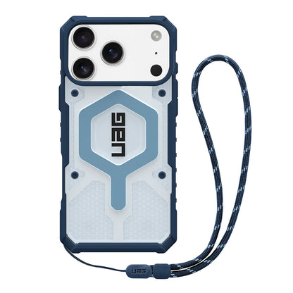 MagSafe-deksel for Apple iPhone 17 Pro Max, Urban Armor Gear, Pathfinder Clear with Lanyard, Blå