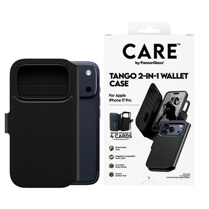 MagSafe-deksel for Apple iPhone 17 Pro, PanzerGlass, Care Feature Tango Two-in-One, Svart