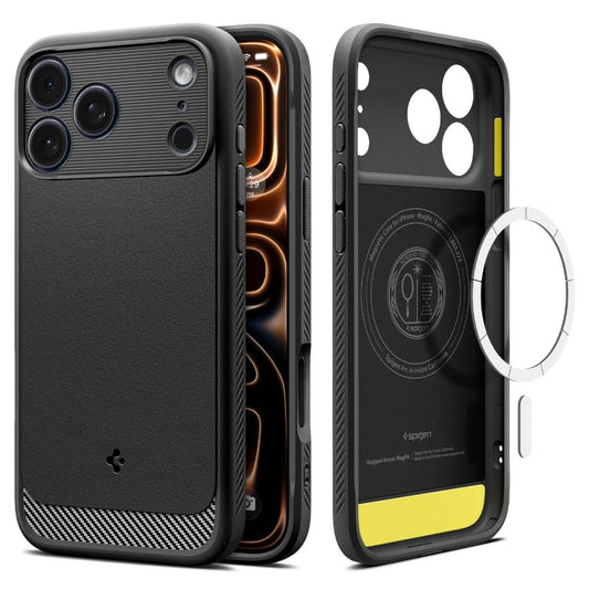 MagSafe-deksel for Apple iPhone 17 Pro, Spigen, Rugged Armor, Matt Svart