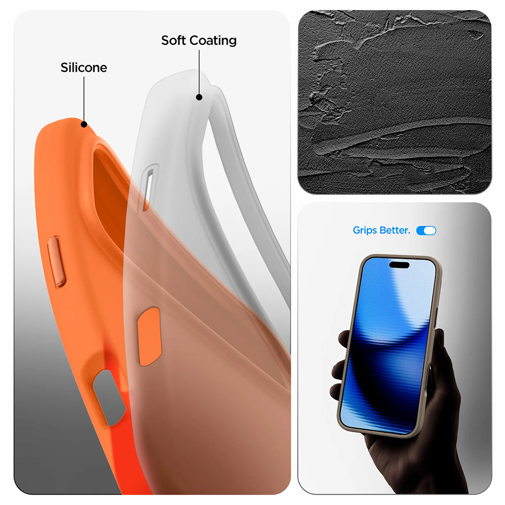 MagSafe-deksel for Apple iPhone 17 Pro, Spigen, Silicone Fit, Oransje ACS11379