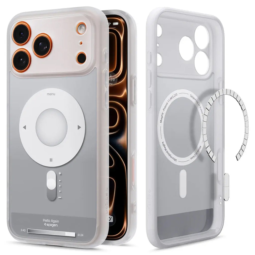 MagSafe-deksel for Apple iPhone 17 Pro, Spigen, Ultra Hybrid Classic, Sølv