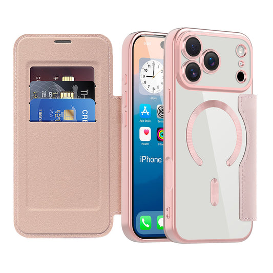 MagSafe-deksel for Apple iPhone 17 Pro, Techsuit, SmartMag Book, Rosa