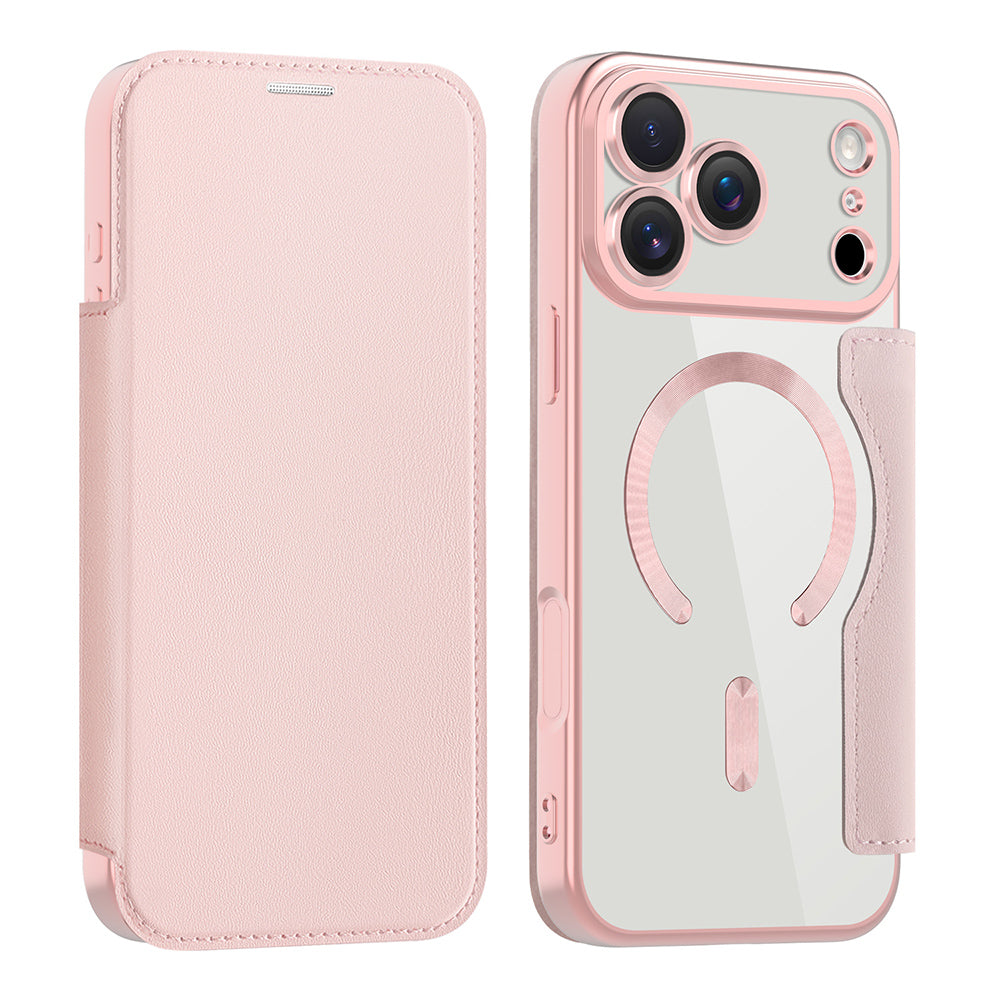 MagSafe-deksel for Apple iPhone 17 Pro, Techsuit, SmartMag Book, Rosa