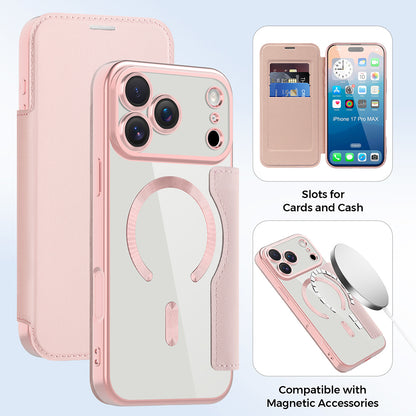 MagSafe-deksel for Apple iPhone 17 Pro, Techsuit, SmartMag Book, Rosa