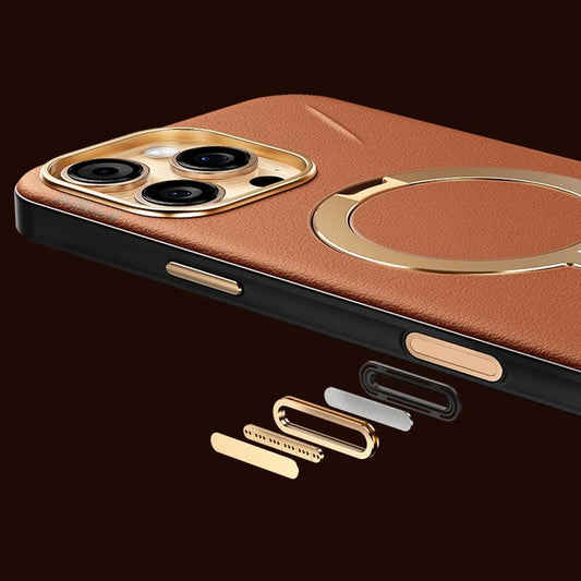 MagSafe-deksel for Apple iPhone 17 Pro, Torras, QPRO Leather, Brun