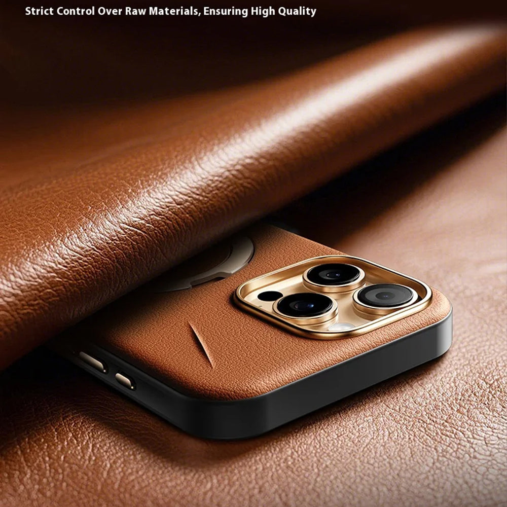 MagSafe-deksel for Apple iPhone 17 Pro, Torras, QPRO Leather, Brun