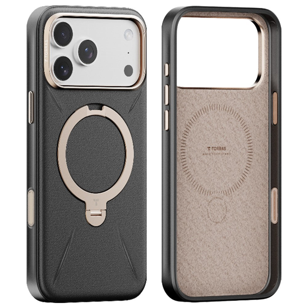 MagSafe-deksel for Apple iPhone 17 Pro, Torras, QPRO Leather, Svart