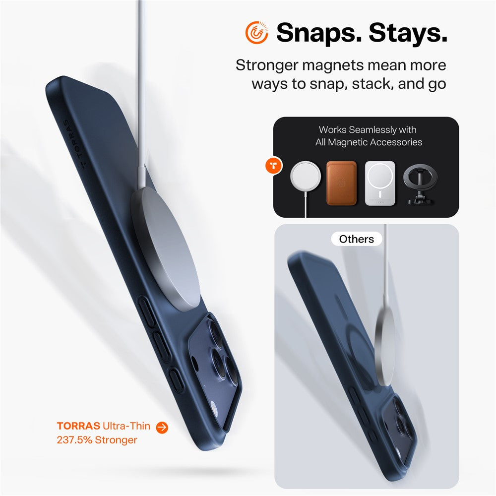 MagSafe-deksel for Apple iPhone 17 Pro, Torras, SlimFit, Gjennomsiktig