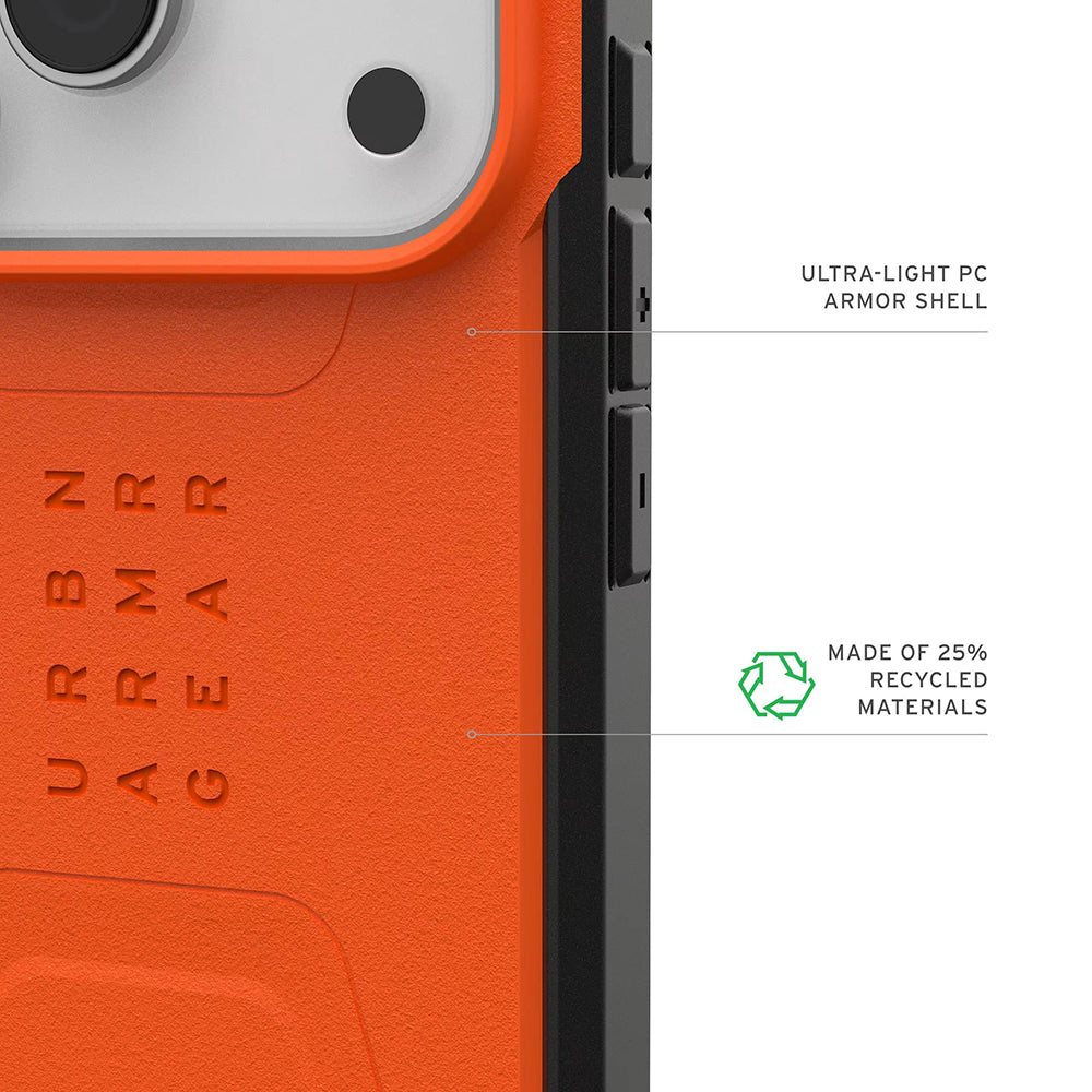 MagSafe-deksel for Apple iPhone 17 Pro, Urban Armor Gear, Civilian, Oransje