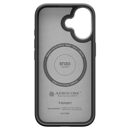 MagSafe-deksel for Apple iPhone 17, Spigen, Enzo Aramid T, Svart Sølv