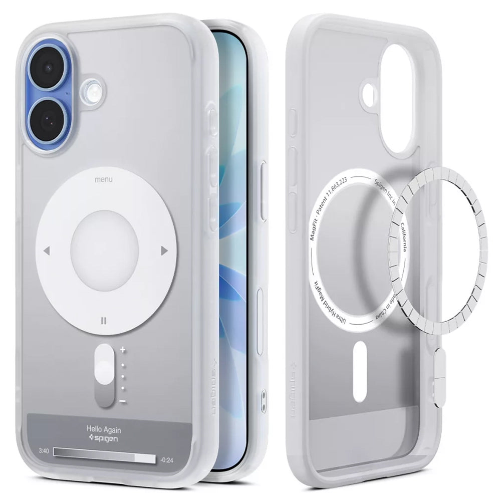 MagSafe-deksel for Apple iPhone 17, Spigen, Ultra Hybrid Classic, Sølv