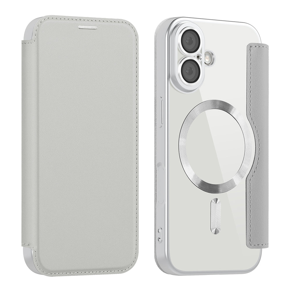 MagSafe-deksel for Apple iPhone 17, Techsuit, SmartMag Book, Grå