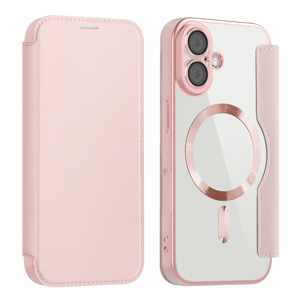 MagSafe-deksel for Apple iPhone 17, Techsuit, SmartMag Book, Rosa