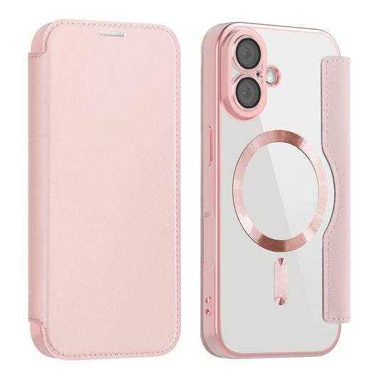 MagSafe-deksel for Apple iPhone 17, Techsuit, SmartMag Book, Rosa