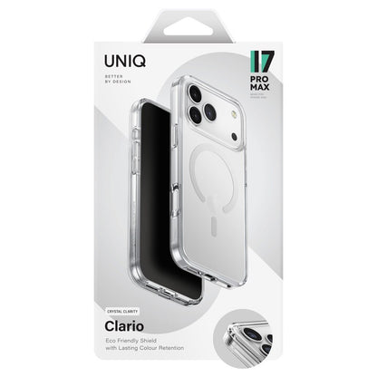MagSafe deksel for Apple iPhone 17, UNIQ, Clario MagClick, Gjennomsiktig