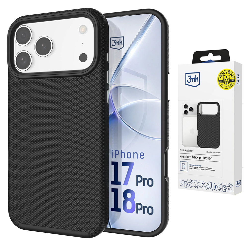 MagSafe-deksel til Apple iPhone 18 Pro / 17 Pro, 3MK, Fortis, svart