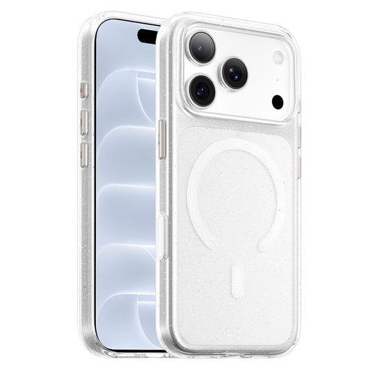 MagSafe-deksel til Apple iPhone 18 Pro / 17 Pro, Blueo Crystal Pro Anti-Drop Glitter, gjennomsiktig