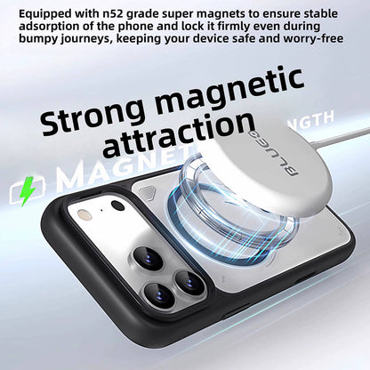 MagSafe-deksel til Apple iPhone 18 Pro / 17 Pro, Blueo, varmeavledende stativ, satengoransje transparent