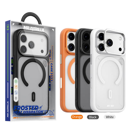 MagSafe-deksel til Apple iPhone 18 Pro / 17 Pro, Blueo, varmeavledende stativ, satengoransje transparent