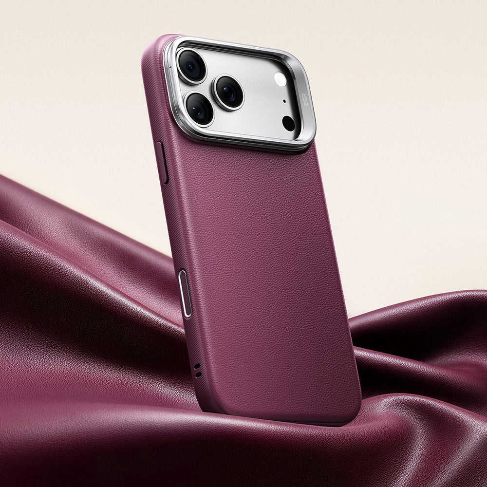 MagSafe-deksel for Apple iPhone 18 Pro / 17 Pro, ESR, Atelier med støtte, Mørk rød satinert