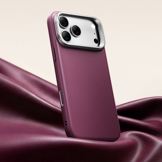 MagSafe-deksel for Apple iPhone 18 Pro / 17 Pro, ESR, Atelier med støtte, Mørk rød satinert