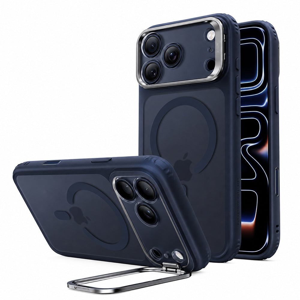 MagSafe-deksel for Apple iPhone 18 Pro / 17 Pro, ESR, Classic Hybrid Kickstand, Satinblå
