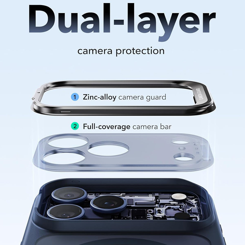 MagSafe-deksel for Apple iPhone 18 Pro / 17 Pro, ESR, Classic Hybrid Kickstand, Satinblå