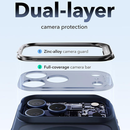 MagSafe-deksel for Apple iPhone 18 Pro / 17 Pro, ESR, Classic Hybrid Kickstand, Satinblå