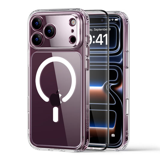 MagSafe-deksel for Apple iPhone 18 Pro / 17 Pro, ESR, Classic Hybrid med skjermbeskytter, gjennomsiktig