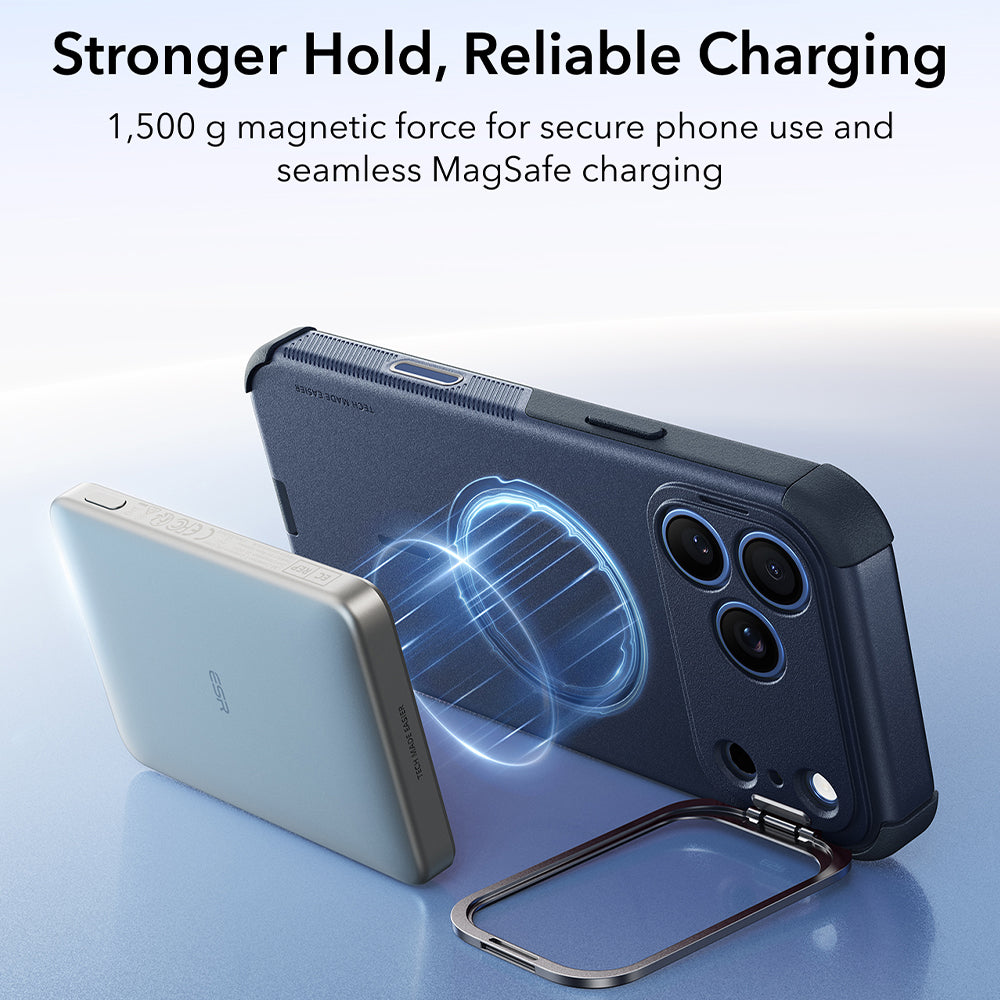 MagSafe-deksel for Apple iPhone 18 Pro / 17 Pro, ESR, Cyber Armor Kickstand, Blå