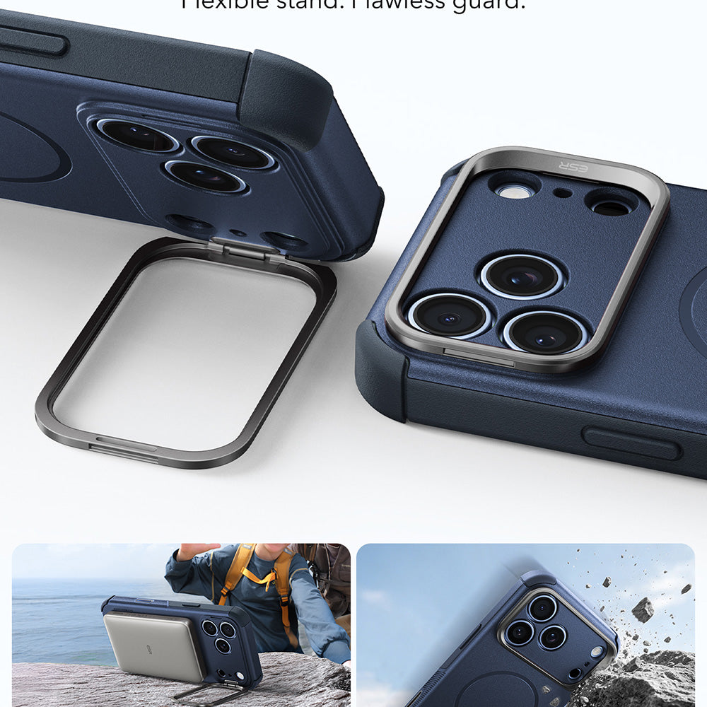 MagSafe-deksel for Apple iPhone 18 Pro / 17 Pro, ESR, Cyber Armor Kickstand, Blå