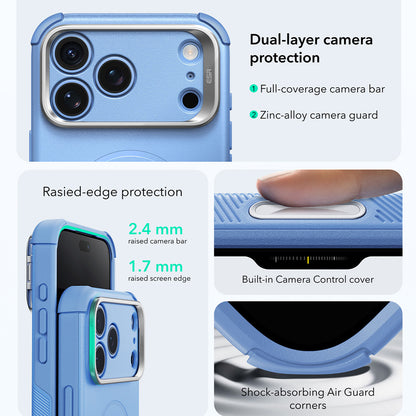 MagSafe-deksel for Apple iPhone 18 Pro / 17 Pro, ESR, Cyber Armor Kickstand, Blå