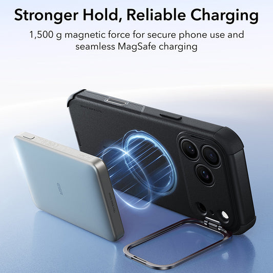 MagSafe-deksel for Apple iPhone 18 Pro / 17 Pro, ESR, Cyber Armor Kickstand, Svart