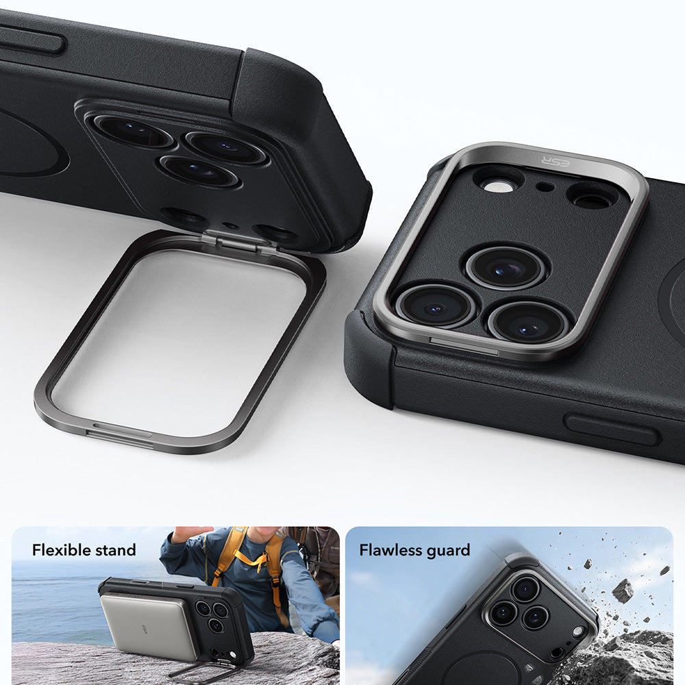 MagSafe-deksel for Apple iPhone 18 Pro / 17 Pro, ESR, Cyber Armor Kickstand, Svart