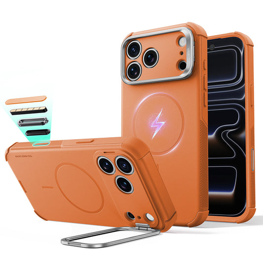 MagSafe-deksel for Apple iPhone 18 Pro / 17 Pro, ESR, Cyber Armor Kickstand, Oransje