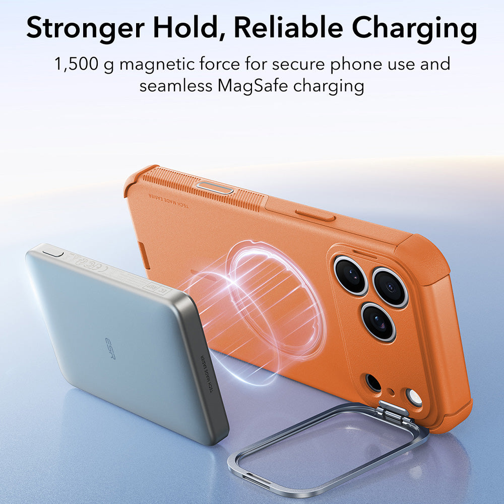 MagSafe-deksel for Apple iPhone 18 Pro / 17 Pro, ESR, Cyber Armor Kickstand, Oransje