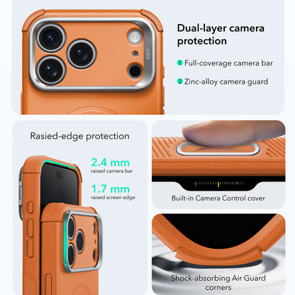 MagSafe-deksel for Apple iPhone 18 Pro / 17 Pro, ESR, Cyber Armor Kickstand, Oransje