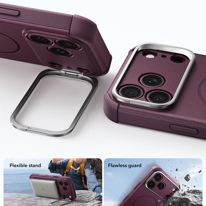 MagSafe-deksel for Apple iPhone 18 Pro / 17 Pro, ESR, Cyber Armor Kickstand, Mørk Rød Satinert